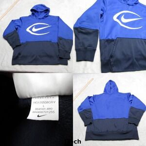 Nike Hoodie‎ Youth Large Blue KO Football Graphic Fleece Pullover Sweatshirt